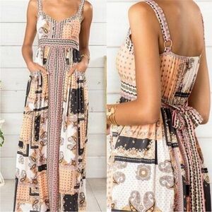 Matilda Jane Patchwork Kids Dress - Navy, Cream, Pink